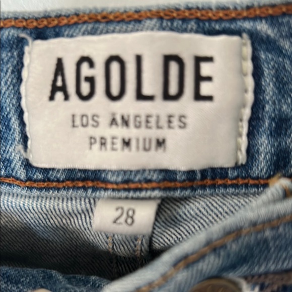 Agolde Ripped Blue Boyfriend Jeans - Picture 2 of 9